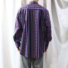 画像8: STRIPE PATTERN WESTERN L/S SHIRT / Mens L (8)