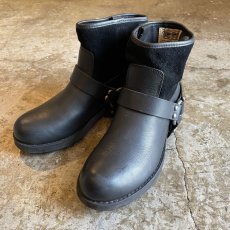 画像1:  LEATHER DESIGN SHORT ENGINEER BOOTS / 23.5 (1)