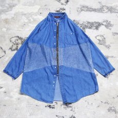 画像1: 【Wiz&Witch】"WANDERER" STUDS ZIP UP DENIM LONG SHIRT / OS (1)