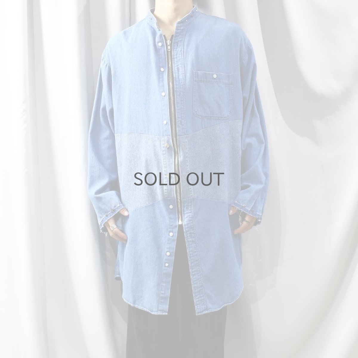画像7: 【Wiz&Witch】"WANDERER" STUDS ZIP UP DENIM LONG SHIRT / OS (7)