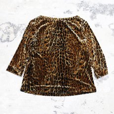 画像2: OLD LEOPARD PATTERN VELOUR TOPS / Mens M(S) / MADE IN USA (2)