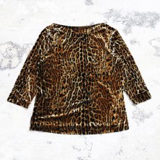 画像1: OLD LEOPARD PATTERN VELOUR TOPS / Mens M(S) / MADE IN USA (1)