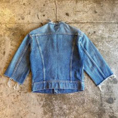 画像2: 【LEE】COLLAR LESS CUT OFF DENIM JACKET / MADE IN USA / Ladies S (2)