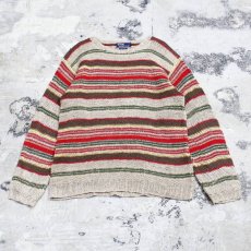 画像1: 【RALPH LAUREN】BORDER HAND KNIT / Mens XL (1)