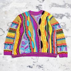 画像1: 【STEVEN LAND】3D KNIT COLOR SWEATER / Mens 3X / MADE IN USA (1)