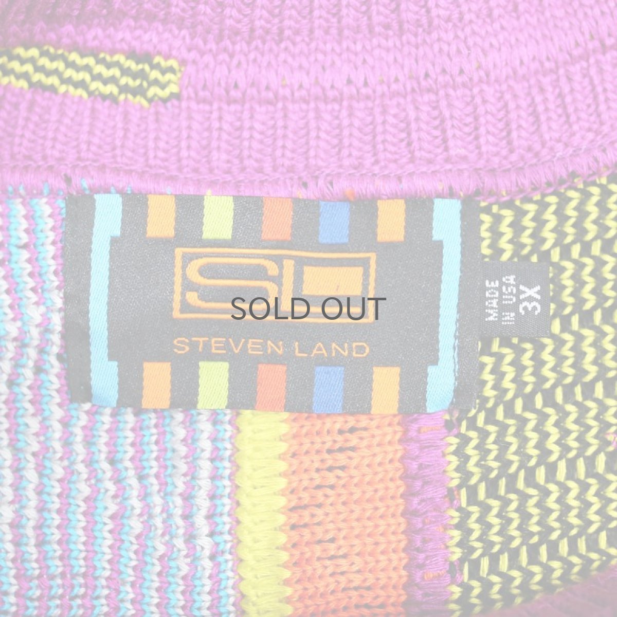 画像8: 【STEVEN LAND】3D KNIT COLOR SWEATER / Mens 3X / MADE IN USA (8)