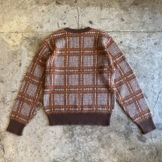 画像2: CHECK PATTERN MOHAIR KNIT / Ladies M / MADE IN USA (2)