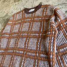 画像4: CHECK PATTERN MOHAIR KNIT / Ladies M / MADE IN USA (4)