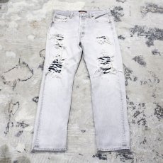 画像1: 【Wiz&Witch】"DIRTY BEAUTIFUL" ZEBRA DAMAGE JEANS / W33 (1)