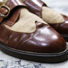 画像5: MONK STRAP WING TIP SHOES / 9.5 / MADE IN ITALY (5)