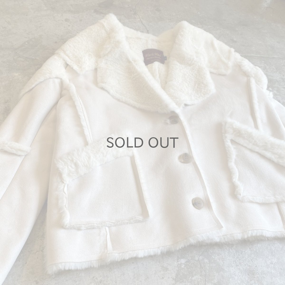 画像3: 【Wiz&Witch】"THE U.K" FAUX MOUTON BUFFALO SHORT COAT / WHITE (3)