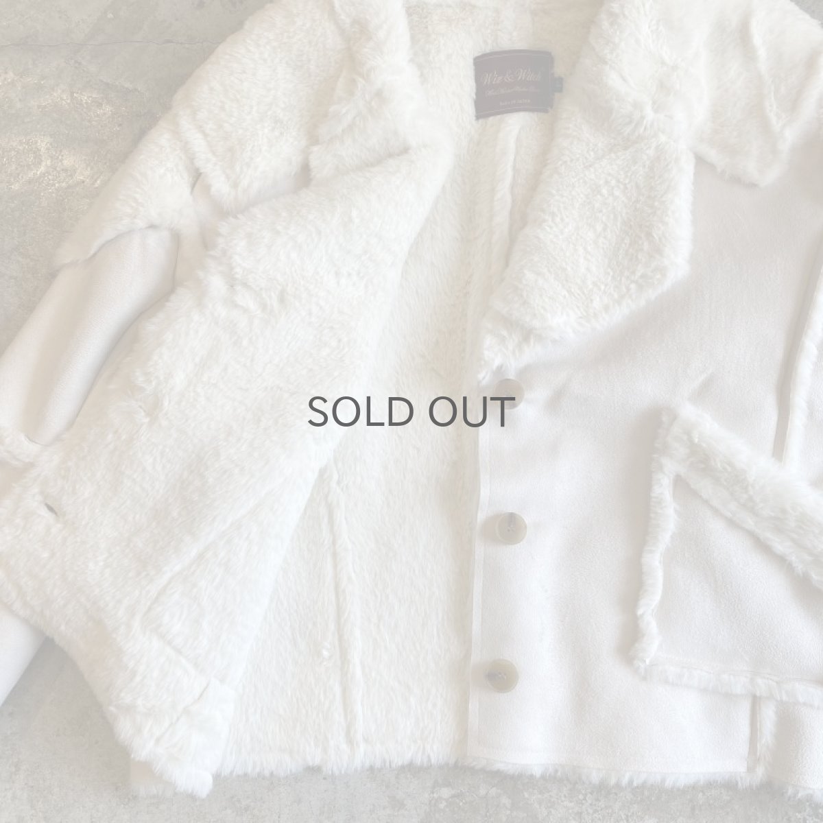 画像5: 【Wiz&Witch】"THE U.K" FAUX MOUTON BUFFALO SHORT COAT / WHITE (5)