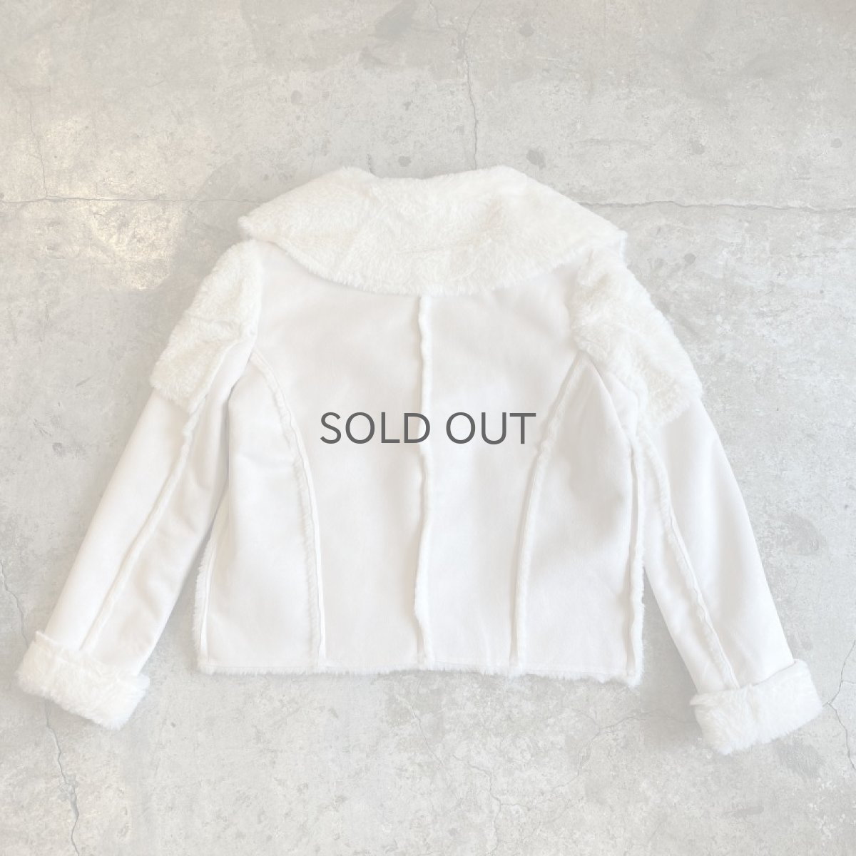 画像2: 【Wiz&Witch】"THE U.K" FAUX MOUTON BUFFALO SHORT COAT / WHITE (2)