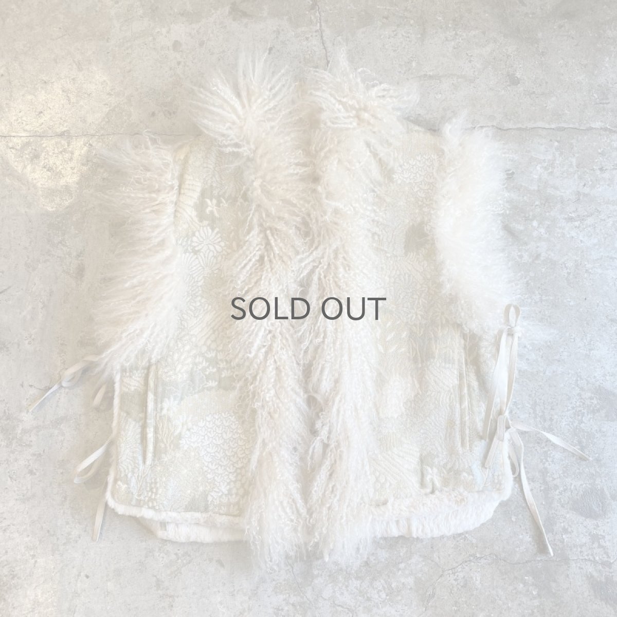画像1: OLD SHEEP FUR REVERSIBLE DESIGN VEST / Ladies M (1)