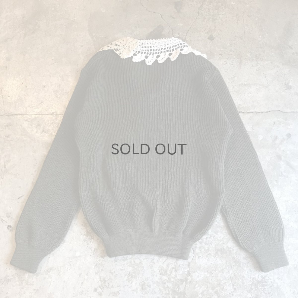 画像2: 【Wiz&Witch】"DECO" VINTAGE LACE MILITARY SWEATER / OS (2)