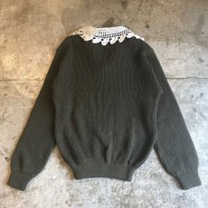 画像2: 【Wiz&Witch】"DECO" VINTAGE LACE MILITARY SWEATER / OS (2)