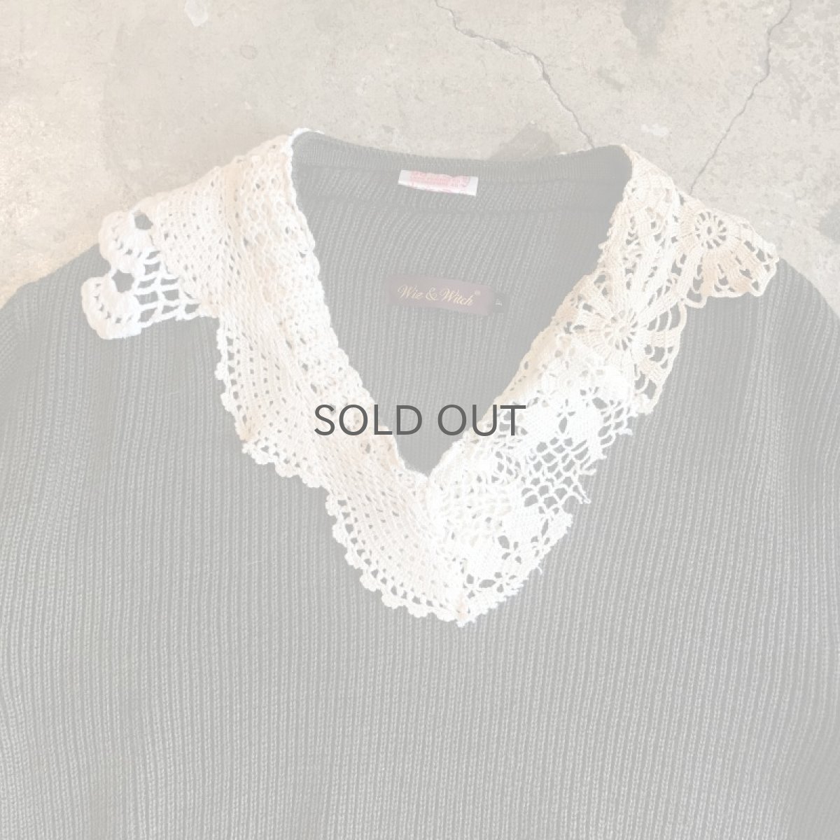 画像8: 【Wiz&Witch】"DECO" VINTAGE LACE MILITARY SWEATER / OS (8)