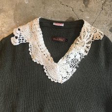 画像8: 【Wiz&Witch】"DECO" VINTAGE LACE MILITARY SWEATER / OS (8)