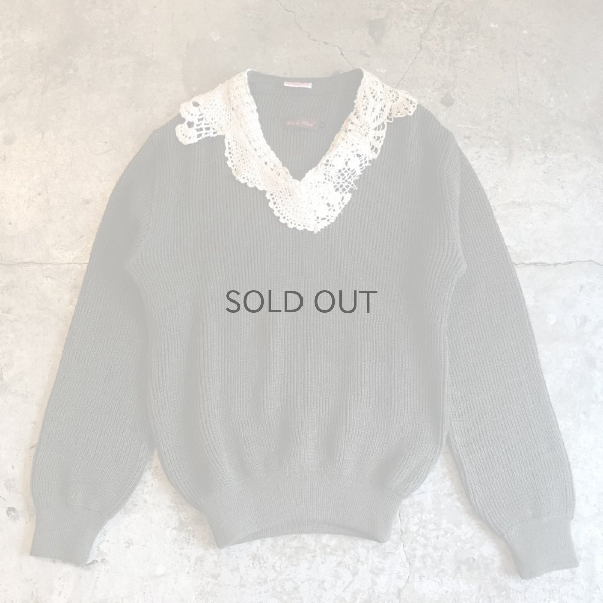 画像1: 【Wiz&Witch】"DECO" VINTAGE LACE MILITARY SWEATER / OS (1)