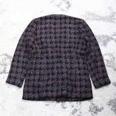 画像2: CHECK PATTERN N/C MOHAIR JACKET / Mens M / MADE IN USA (2)