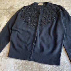 画像3: OLD DESIGN BEADS WOOL CARDIGAN / Ladies M (3)