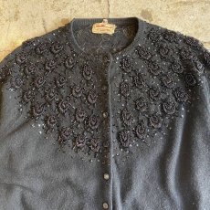 画像5: OLD DESIGN BEADS WOOL CARDIGAN / Ladies M (5)