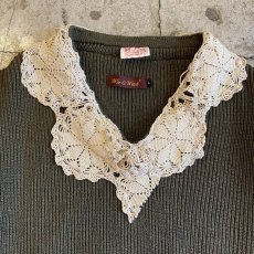 画像4: 【Wiz&Witch】"DECO" VINTAGE LACE MILITARY SWEATER / OS (4)