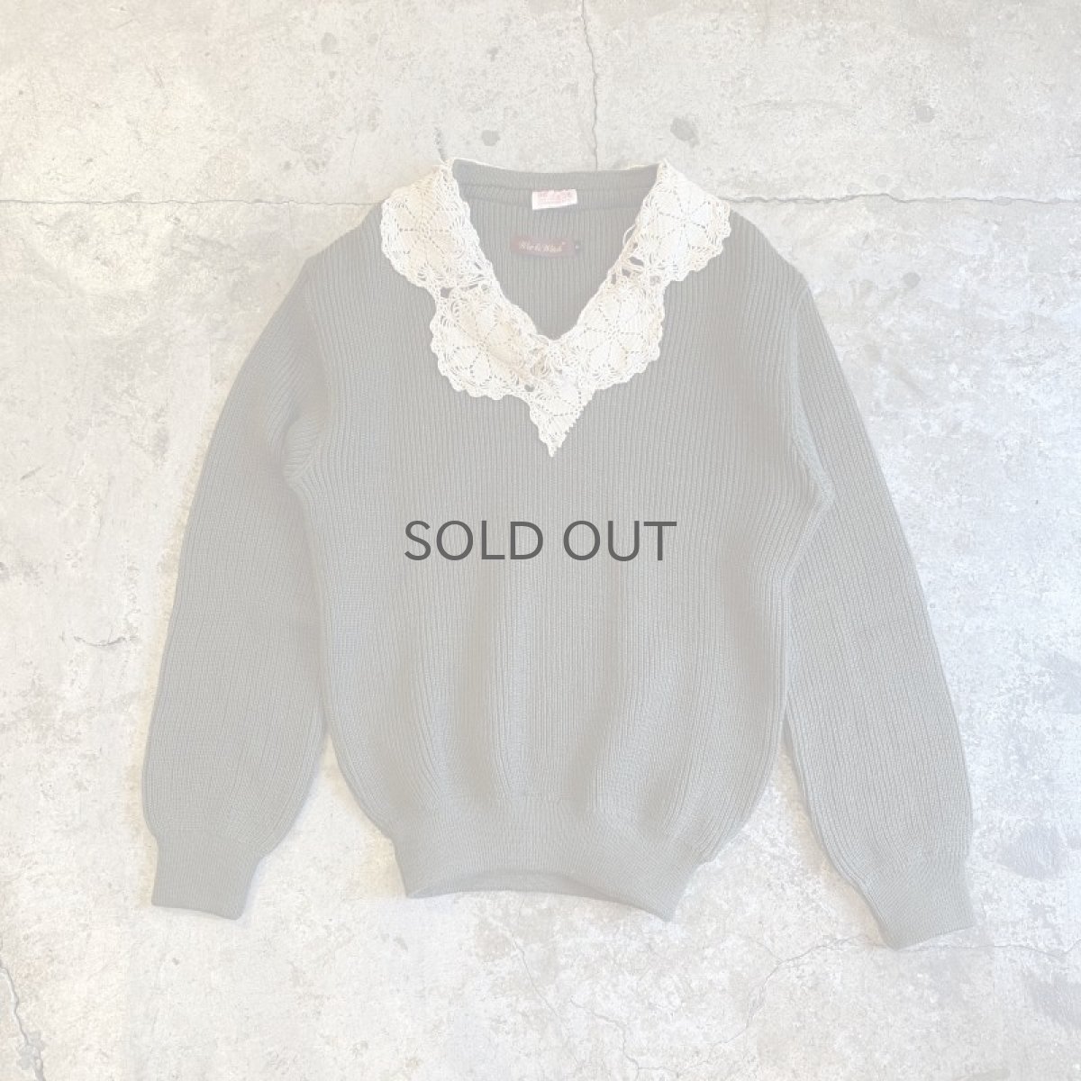 画像1: 【Wiz&Witch】"DECO" VINTAGE LACE MILITARY SWEATER / OS (1)