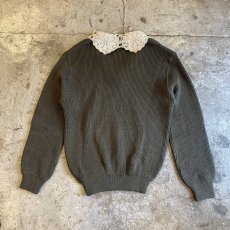 画像2: 【Wiz&Witch】"DECO" VINTAGE LACE MILITARY SWEATER / OS (2)