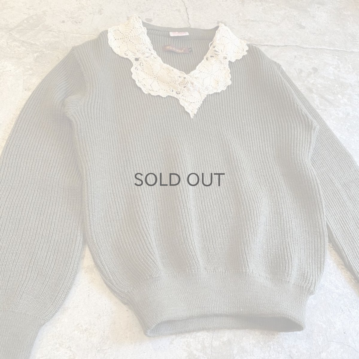 画像3: 【Wiz&Witch】"DECO" VINTAGE LACE MILITARY SWEATER / OS (3)