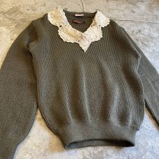 画像3: 【Wiz&Witch】"DECO" VINTAGE LACE MILITARY SWEATER / OS (3)