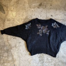 画像5: SPANGLE FLOWERS DESIGN MOHAIR KNIT / Ladies M (5)