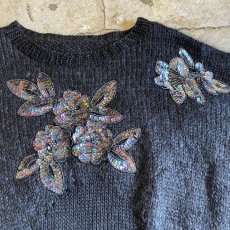 画像6: SPANGLE FLOWERS DESIGN MOHAIR KNIT / Ladies M (6)