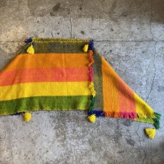 画像6: 70's VINTAGE FRINGE DESIGN STRIPED PONCHO / Ladies M (6)