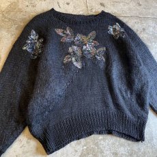 画像4: SPANGLE FLOWERS DESIGN MOHAIR KNIT / Ladies M (4)