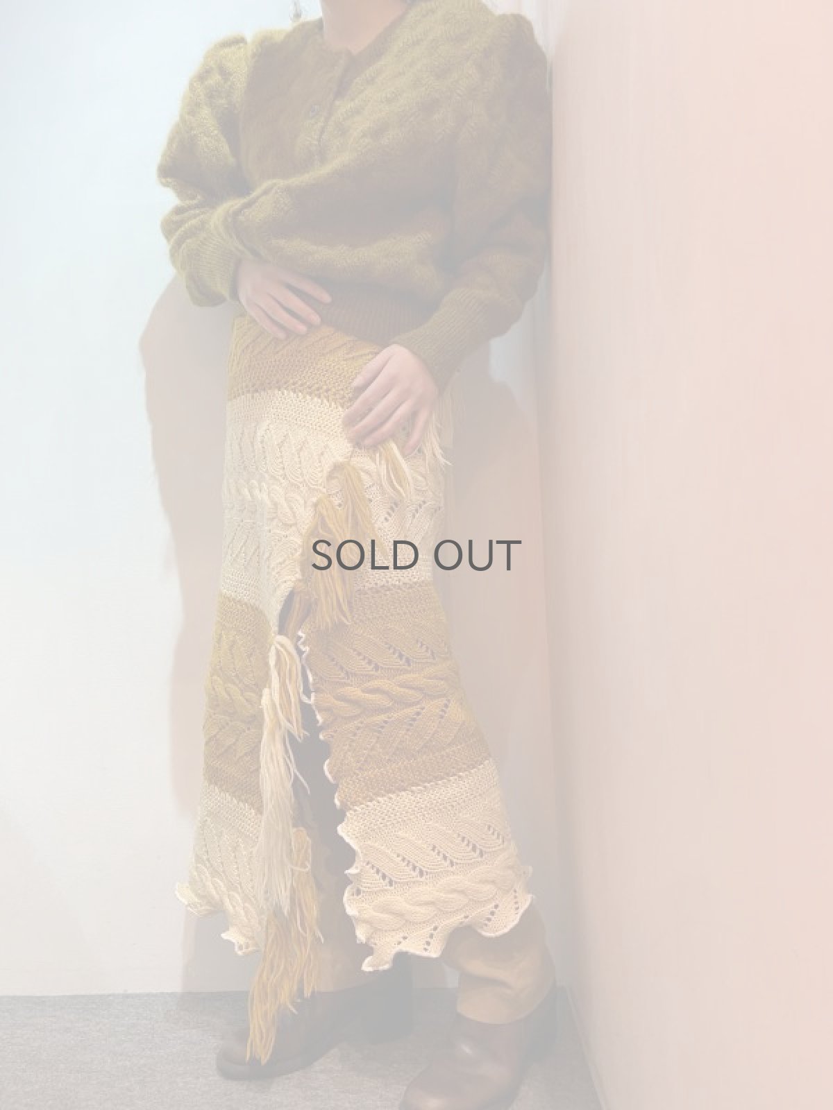 画像10: 【Wiz&Witch】"UNITED" VINTAGE KNIT WRAP SKIRT / FREE (10)