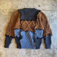 画像2: 【Wiz&Witch】"UNITED" PATCHWORK ALAN KNIT / OS (2)