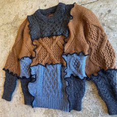 画像4: 【Wiz&Witch】"UNITED" PATCHWORK ALAN KNIT / OS (4)