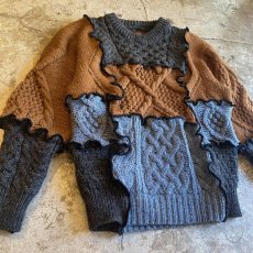 画像3: 【Wiz&Witch】"UNITED" PATCHWORK ALAN KNIT / OS (3)