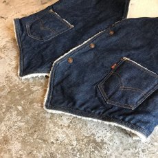 画像4: 【Levis】DENIM COLOR DESIGN BOA VEST / Ladies L (4)