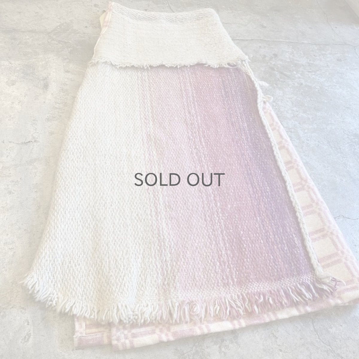 画像4: 【Wiz&Witch】"UNITED" VINTAGE FABRIC MIX WRAP SKIRT / FREE (4)