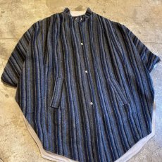 画像5: 80's STRIPE WOOL DESIGN PONCHO / Ladies L (5)