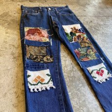 画像3: 【Wiz&Witch】"DIRTY BEAUTIFUL"  GOBELIN CRUST ART JEANS/ W29 (3)