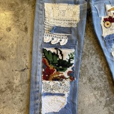 画像5: 【Wiz&Witch】"DIRTY BEAUTIFUL"  LACE CRUST ART JEANS/ W28 (5)