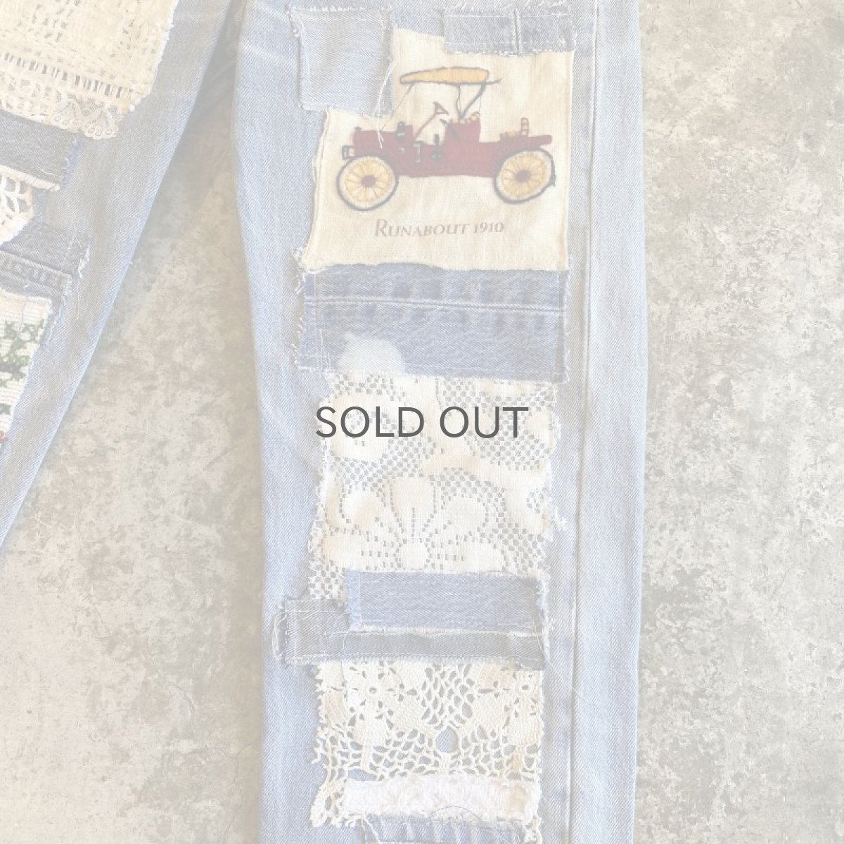 画像6: 【Wiz&Witch】"DIRTY BEAUTIFUL"  LACE CRUST ART JEANS/ W28 (6)