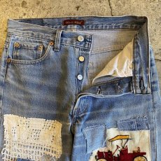 画像7: 【Wiz&Witch】"DIRTY BEAUTIFUL"  LACE CRUST ART JEANS/ W28 (7)