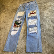 画像4: 【Wiz&Witch】"DIRTY BEAUTIFUL"  LACE CRUST ART JEANS/ W28 (4)