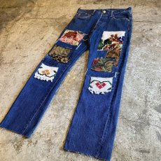 画像4: 【Wiz&Witch】"DIRTY BEAUTIFUL"  GOBELIN CRUST ART JEANS/ W29 (4)