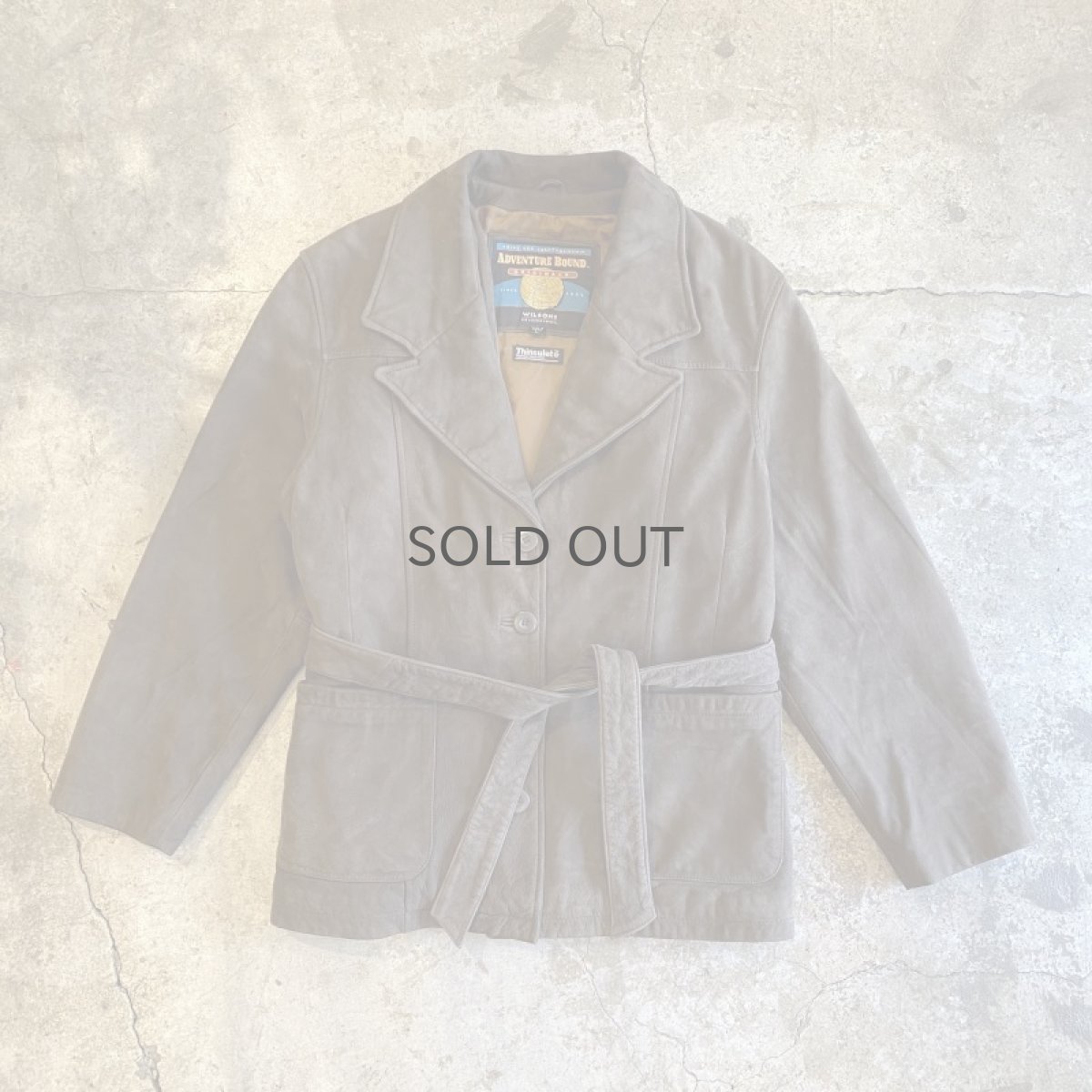 画像1: BELT DESIGN LEATHER JACKET / Ladies L (1)