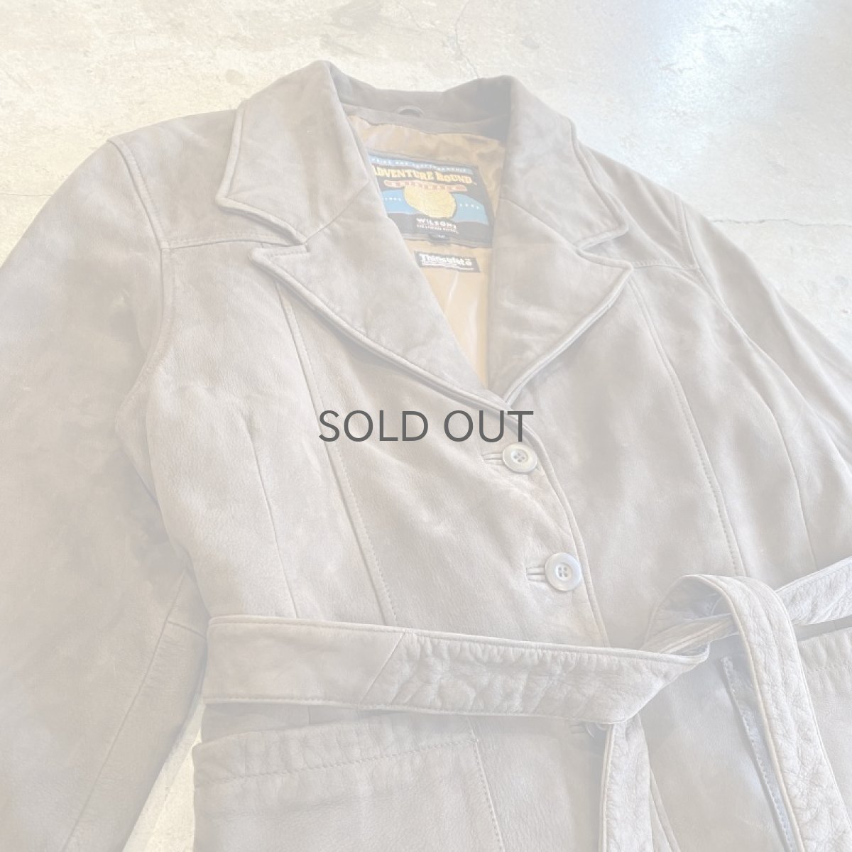 画像4: BELT DESIGN LEATHER JACKET / Ladies L (4)